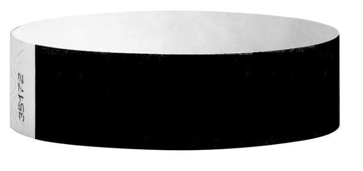 Tyvek 3/4" Solid Wristbands, Black (500 Wristbands per box) main image